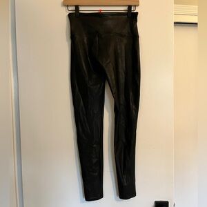SPANXshape Faux Leather Black Leggings